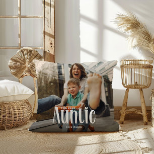 Coussin Meilleur cadeau personnalisé photo AUNTIE