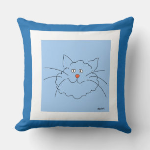 Coussin Meilleur chat bleu