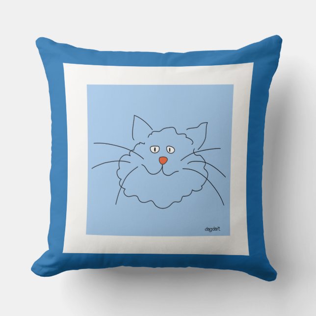 Coussin Meilleur chat bleu (Recto)