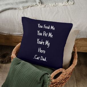 Coussin Meilleur Chat Papa Jamais Personnalisé Marine Bleu