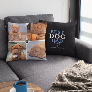 Coussin Meilleur Chien Papa Ever 4 Photo Personnalisée