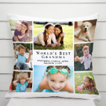 Coussin Meilleur collage photo de grand-mère au monde pers<br><div class="desc">Donnez à la meilleure grand-mère du monde un coussin de collage photo sur mesure amusant qu'elle chérira et appréciera pendant des années. Vous pouvez personnaliser avec huit photos de famille de petits-enfants, d'enfants, d'autres membres de la famille, des animaux domestiques, etc., customiser l'expression "Meilleure grand-mère du monde" et si elle...</div>