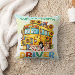 Coussin Meilleur conducteur d'autobus scolaire au monde