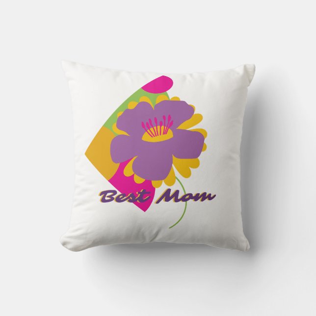 Coussin Meilleur design coloré tendance pour maman (Recto)