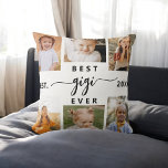 Coussin Meilleur Gigi Ever - Collage photo pour petits enf<br><div class="desc">Célébrez le "Meilleur GiGi Ever" avec ce Collage de photos grand-enfants personnalisé Jeu d'oreiller. Ce cadeau chaleureux présente un collage de photos chères, magnifiquement arrangé, capturant des moments spéciaux, complété par un message sincère. Fabriqué en tissu doux et de haute qualité, il offre à la fois confort et style à...</div>