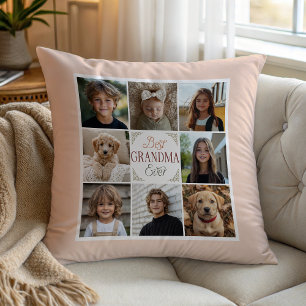 Coussin Meilleur Grand-Mère Ever 8 Collage Photo Jeter Ore