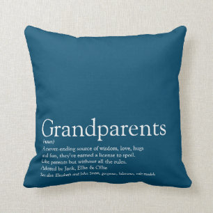 Coussin Meilleur Grand-Parents du monde Définition Bleu