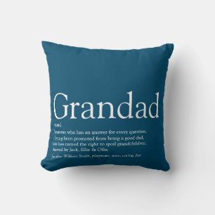 Coussin Meilleur Grand-Père, Grand-Père Définition Bleu