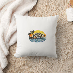 Coussin Meilleur Grand-Père Jamais Design Rétro Coucher de