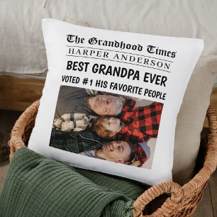 Coussin Meilleur grand-père jamais personnalisé titre de j
