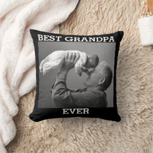 Coussin Meilleur Grand-Père Jamais Photo Personnalisée Cré