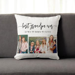 Coussin Meilleur Grand-Père Petits-Enfants Photo Collage<br><div class="desc">Célébrez votre grand-père avec le meilleur grand-père grand-enfants Photo Collage Jeter l'oreiller. Ce gardien personnalisé présente un collage magnifiquement arrangé de photos chères, capturant des moments spéciaux avec ses petits-enfants. Conçu avec des matériaux de qualité, il ajoute une touche de design et de sentimentalité à tout espace, parfait pour l'exposition...</div>