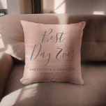 Coussin Meilleur Jour jamais Rose Gold Blush Pink Mariage<br><div class="desc">Meilleur Jour Toujours Mariage Moderne Fille Moderne et Élégant Rose Metallic Gold Blush Pink Party Coussin qui est parfait pour un Rose or ou Rose Mariage ou Fête des mariées. Ce coussin de fête est parfait pour un cadeau Mariage de Fête des mariées. Si vous avez besoin d'autres articles correspondants,...</div>