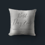 Coussin Meilleur jour jamais Rose Mariage métallique argen<br><div class="desc">Best Day Ever Mariage Moderne Fille Moderne et élégant Metallic Coussin de soirée d'argent qui est parfait pour un mariage ou une Fête des mariées élégant. Ce coussin de fête est parfait pour un cadeau Mariage de Fête des mariées. Si vous avez besoin d'autres articles correspondants, veuillez contacter le concepteur....</div>
