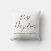 Coussin Meilleur jour jamais Rose mignon Mariage blanc (Recto)