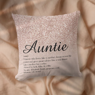 Coussin Meilleur Jour Tante Définition Rose Parties scinti