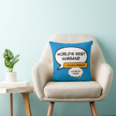 Coussin Meilleur Mari au Monde Cool Fun Comic Bleu (Chaise)