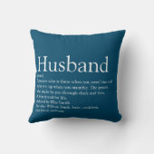 Coussin Meilleur Mari de Tous les Temps Définition Bleu Am (Verso)