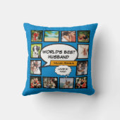 Coussin Meilleur Mari du Monde Collage de Photos Amusant e (Verso)