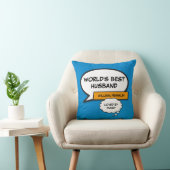 Coussin Meilleur Mari du Monde Cool Fun Bande Dessinée Ble (Chaise)