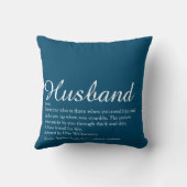 Coussin Meilleur Mari du Monde Définition Script Bleu (Verso)