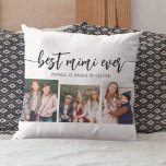 Coussin Meilleur MiMi jamais - Collage photo pour petits e<br><div class="desc">Célébrez votre MiMi avec le meilleur MiMi Ever Grandchildren Photo Collage Jeter l'oreiller. Ce gardien personnalisé présente un collage magnifiquement arrangé de photos chères, capturant des moments spéciaux avec ses petits-enfants. Conçu avec des matériaux de qualité, il ajoute une touche de design et de sentimentalité à tout espace, parfait pour...</div>