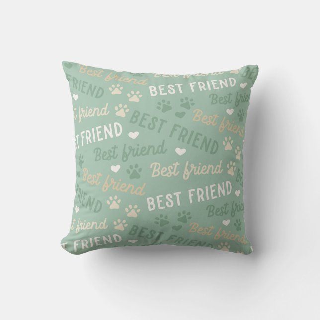 Coussin Meilleur Motif de typographie ami (Recto)