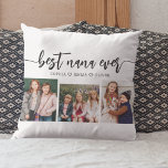 Coussin Meilleur NaNa jamais - Collage photo pour petits e<br><div class="desc">Célébrez votre NaNa avec le meilleur collage de photos pour petits-enfants NaNa Ever. Ce gardien personnalisé présente un collage magnifiquement arrangé de photos chères, capturant des moments spéciaux avec ses petits-enfants. Conçu avec des matériaux de qualité, il ajoute une touche de design et de sentimentalité à tout espace, parfait pour...</div>