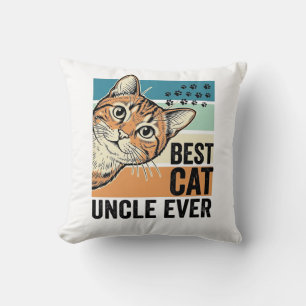 Coussin Meilleur oncle de chat jamais Design vintage amate