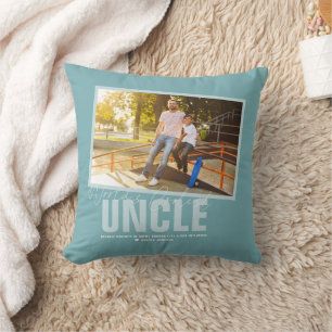 Coussin Meilleur Oncle du Monde Collage Photo Moderne