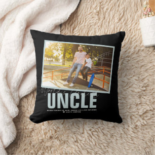 Coussin Meilleur Oncle du Monde Collage Photo Moderne