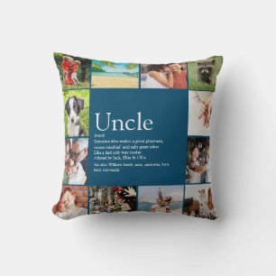 Coussin Meilleur Oncle Moderne et Drôle Collage de Photos