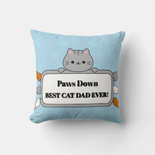 Coussin Meilleur Papa Chat du Monde Adorable