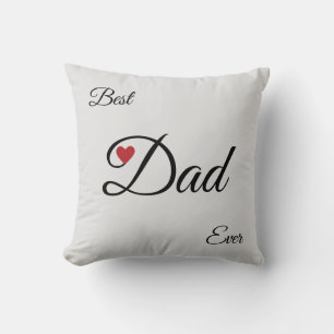 Coussin Meilleur papa coeur moderne sur gris argenté