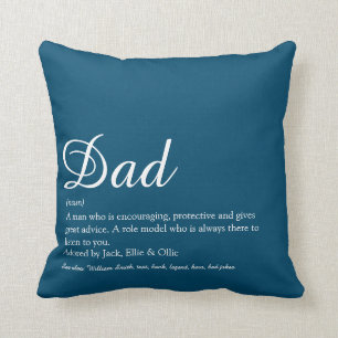 Coussin Meilleur Papa, Daddy, Définition de Père Script Bl