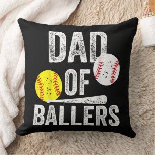Coussin Meilleur papa de joueurs de balle jamais et joueur