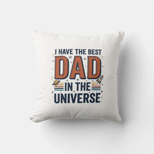Coussin Meilleur papa de l'univers conception vectorielle (Recto)