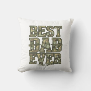Coussin Meilleur Papa de Tous Camo Design de Gravure Vinta