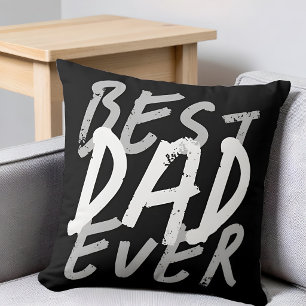 Coussin Meilleur Papa de Tous les Temps Moderne Blanc et G