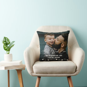 Coussin Meilleur Papa de Tous les Temps Photo 1ère Fête de