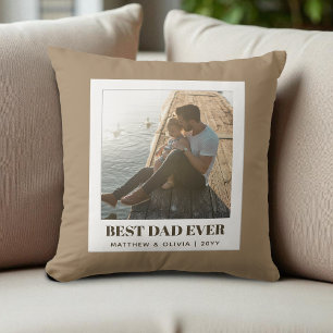 Coussin Meilleur Papa De Tous Les Temps Photo Marron Moder