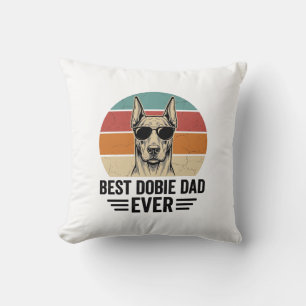 Coussin Meilleur papa Dobie vintage Doberman T-shirt_1