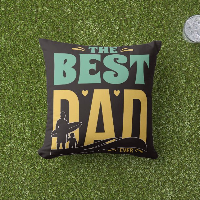 Coussin Meilleur Papa du Monde (Herbe)