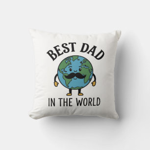 Coussin Meilleur Papa du Monde Earth Moustache Shirt Desig