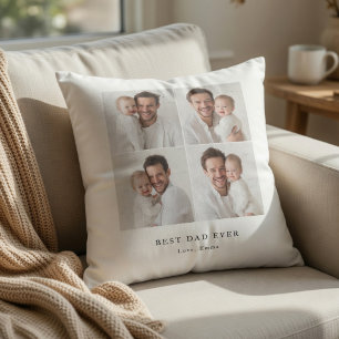 Coussin Meilleur Papa du Monde Photo Fête des Pères Pers