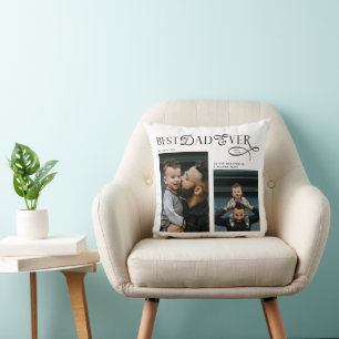 Coussin Meilleur Papa Ever 2 Photos Cadeaux Modernes pour