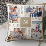 Coussin Meilleur Papa Ever 4 Photo Collage Beige Blanc Mon<br><div class="desc">Photo Collage Coussin personnalisé pour le meilleur papa jamais. Le modèle est mis en place pour vous permettre d'ajouter 4 de vos photos préférées, l'année et le début. Un grand cadeau pour la fête des pères, l'anniversaire ou comme gardien d'un événement ou d'une réalisation personnelle. Le design a une palette...</div>