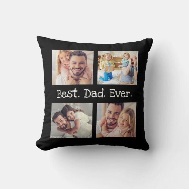 Coussin Meilleur papa Ever 4 photo Collage de photos Garde (Recto)