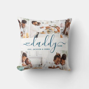 Coussin Meilleur Papa Ever Collage de Photos Cadeau de Fê