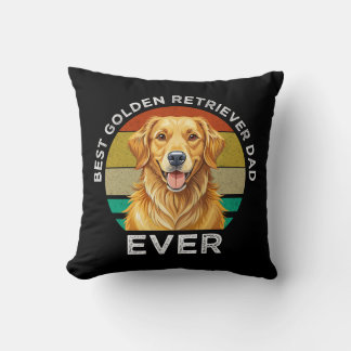 Coussin Meilleur Papa Golden Retriever de Tous les Temps